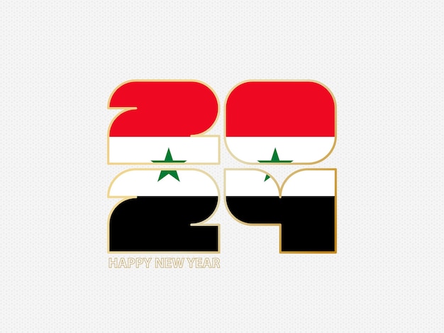 Abstract numbers 2024 with flag of Syria