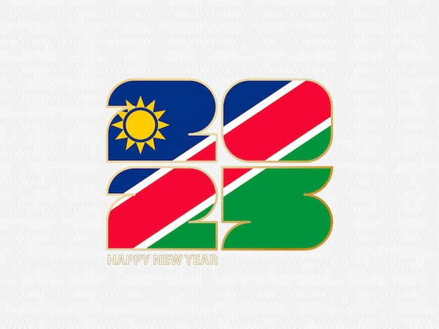 Abstract numbers 2025 with flag of Namibia