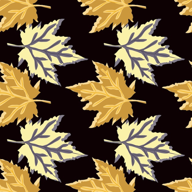 Abstract oak leaves seamless pattern Maple foliage backdrop