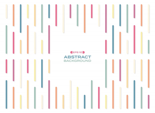 Abstract of simple colorful rainbow stripe lines pattern with shadow background.