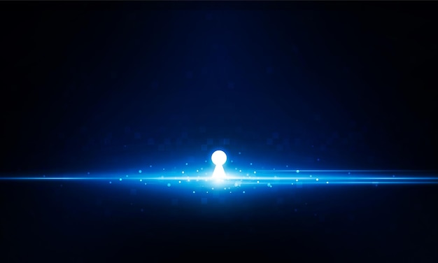 Abstract open Key Door Light out modern techno banner is a stream of binary code numbers on the monitor are the computer matrix Hitech communication concept innovation background vector design
