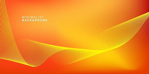 Abstract orange gradient background with shining lines waves Minimalist background for banner poster cover brochure flyer website
