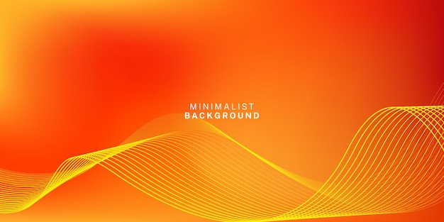 Abstract orange gradient background with shining lines waves Minimalist background for banner poster cover brochure flyer website