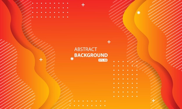 Abstract orange liquid color backgroundWavy geometric background