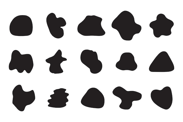 Abstract organic shapes collection Silhouette Vector forms Modern art elements Freeform black icons