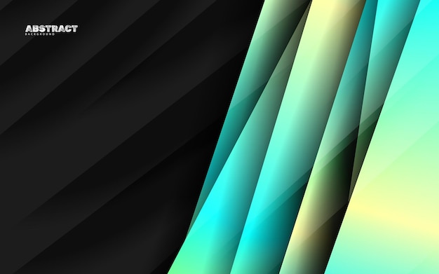 Abstract overlap papercut green and dark black background