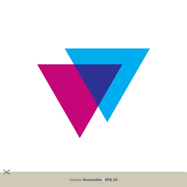 abstract overlapping triangle icon vector logo template illustration design vector eps 10