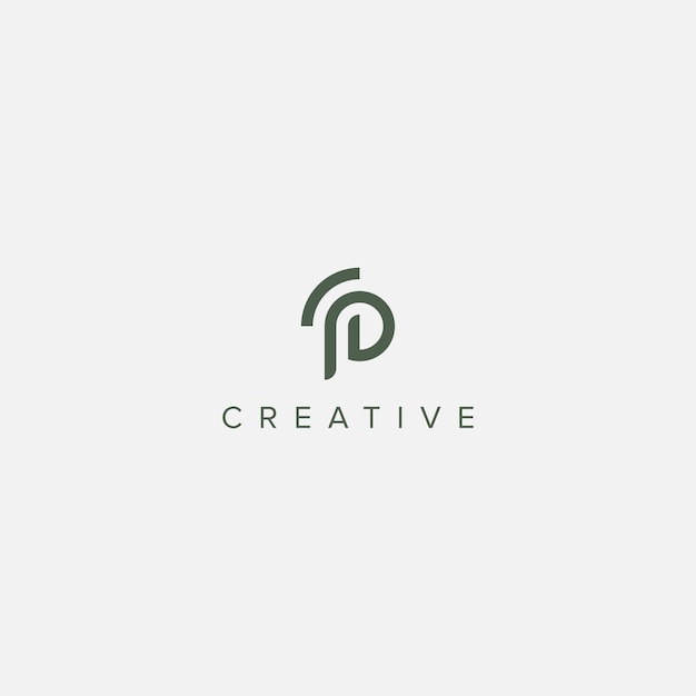 Abstract P letter connect logo with wifi signal