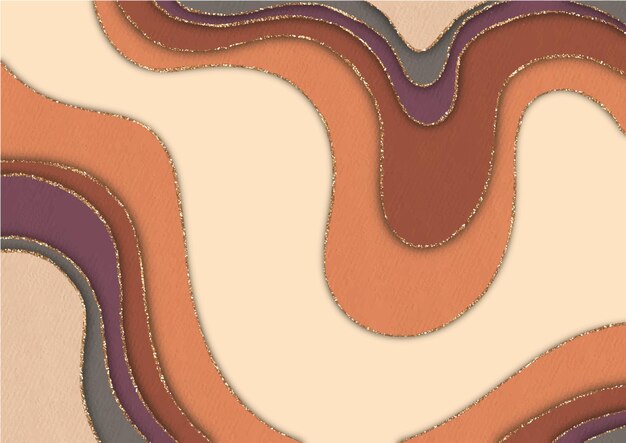 Abstract papercut background Brown and gold texture
