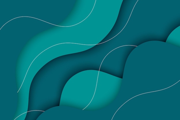 Abstract papercut background Green modern wavy layer composition