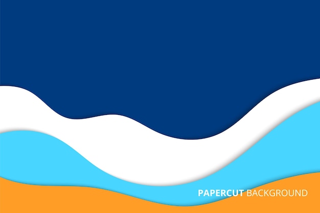 Abstract papercut background with smooth wave layers