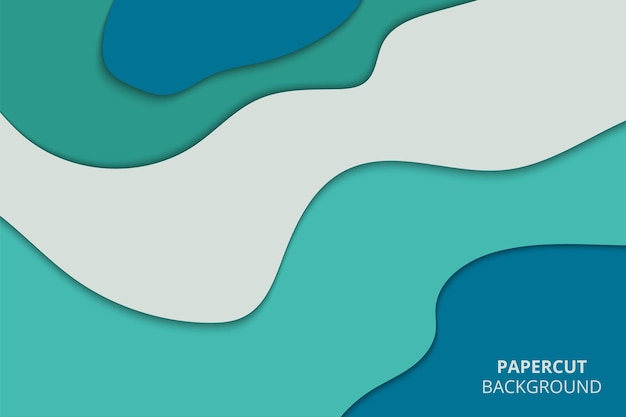 Abstract papercut background with smooth wave layers