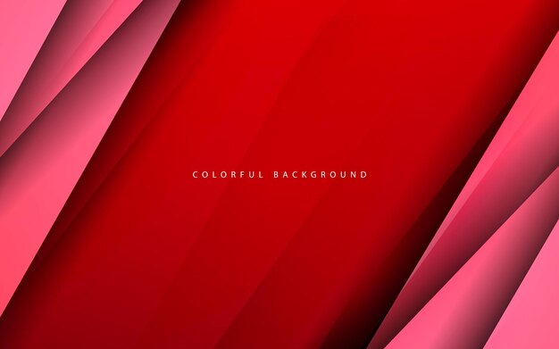 Abstract papercut overlap layer red color background vector