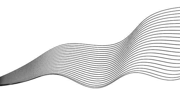 abstract pattern of black wave lines on white background vector illustration