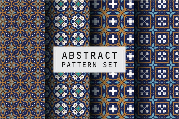 Abstract pattern set in ethnic decorative style