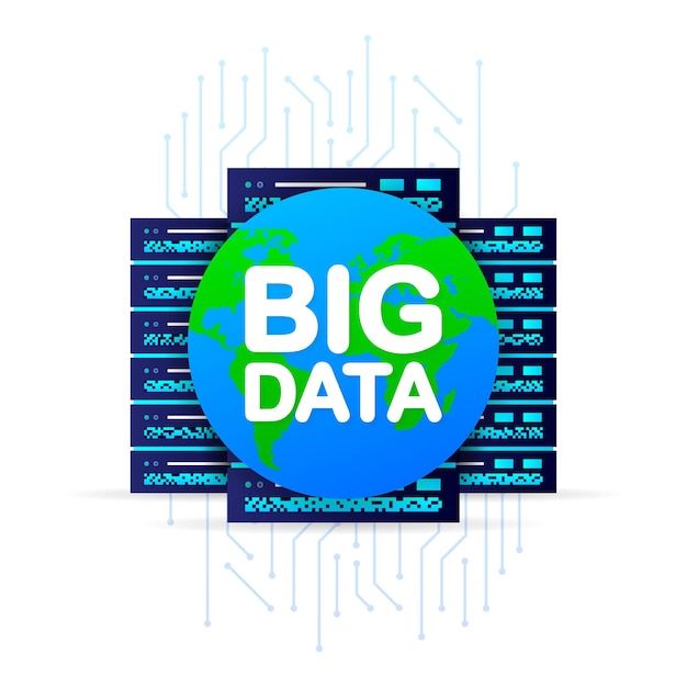 abstract pattern with big data for concept design isometric business concept