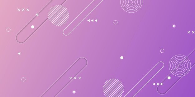 Abstract pink and purple gradient texture with memphis elements Vector illustration
