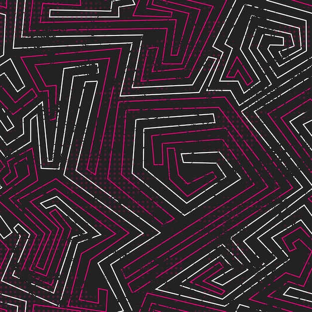 Abstract pink tribal seamless pattern with grunge effect