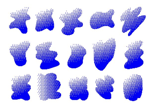 abstract pixel gradient blob collection