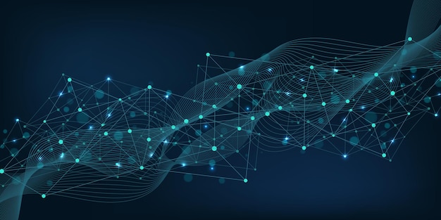 Abstract plexus background with connected lines and dots Digital data visualization