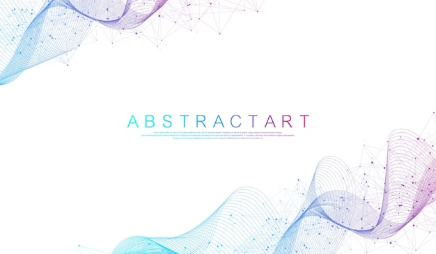 Abstract plexus background with connected lines and dots plexus geometric effect digital data visual...