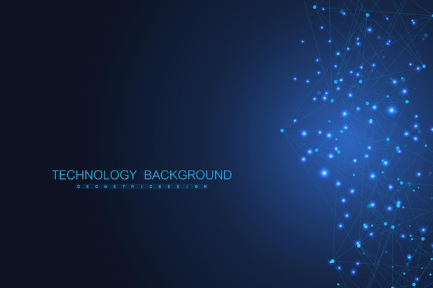 Abstract plexus background with connected lines and dots. Wave flow. Plexus geometric effect Big data with compounds. Lines plexus, minimal array. Digital data visualization. Vector illustration.