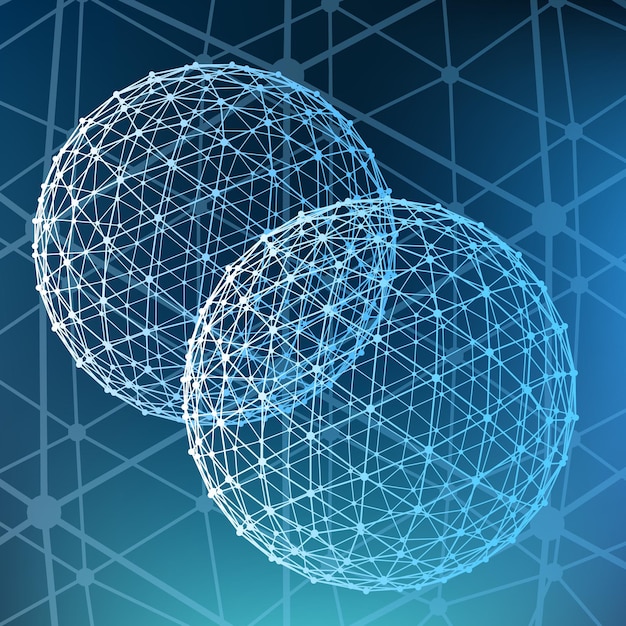 Abstract  polygonal background Scope of lines and Ball of the lines connected to points