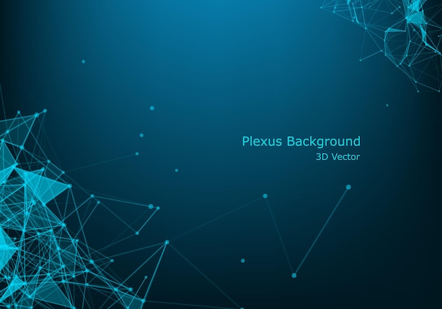 Abstract polygonal background with connected lines and dots Minimalistic geometric pattern Molecule structure and communication Graphic plexus background Science medicine technology concept