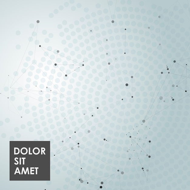 Abstract polygonal background with connecting dots, lines and place for text