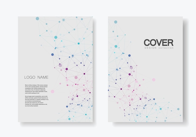 abstract polygonal geometric shape with molecule structure style.