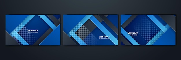 Abstract polygonal pattern luxury dark blue with black background