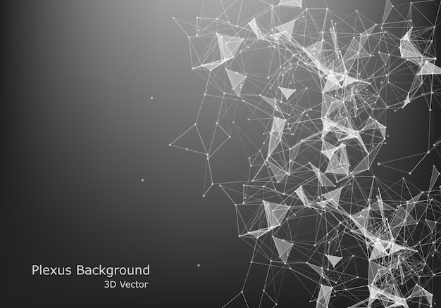 abstract polygonal space low poly dark background with connecting dots and lines. connection structure.