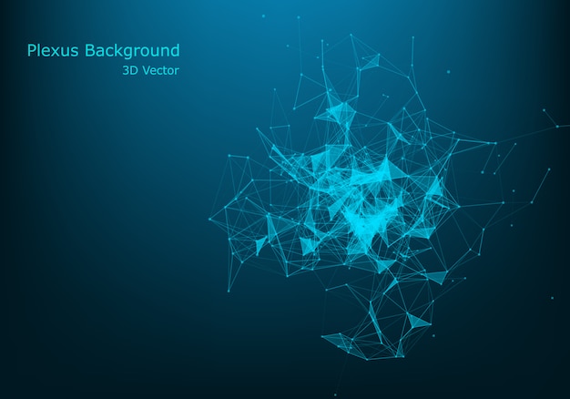 Abstract Polygonal White Background with Low Poly Connecting Dots and Lines 