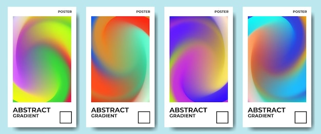 Abstract poster gradient design set in modern style