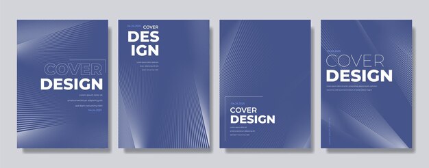 abstract poster set futuristic flyer vector design