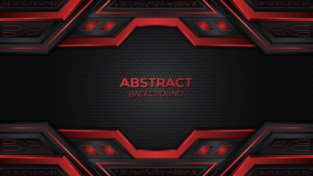 Abstract premium black and red geometric gaming background