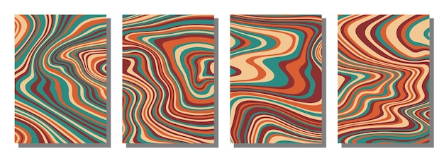 Abstract psychedelic groovy set background