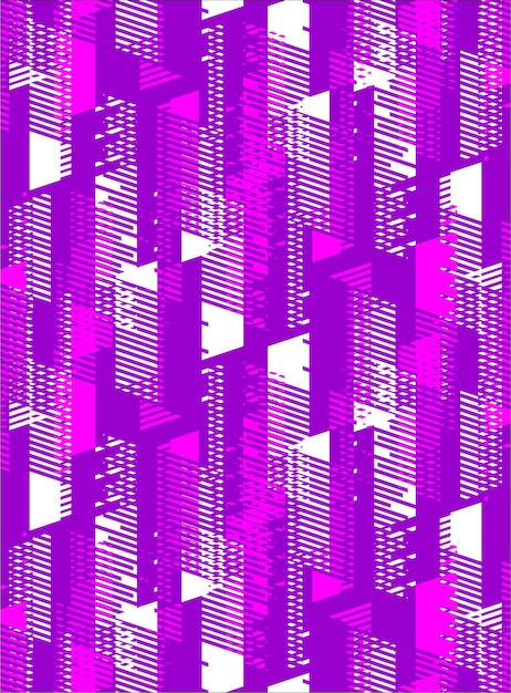 Abstract purple cityscape illustration with geometric architectural elements