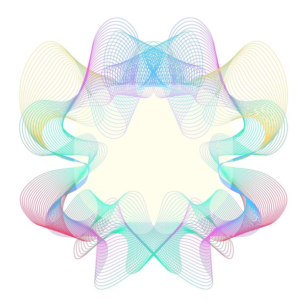 abstract rainbow flowing wavy lines rounded frame elegant colorful blend abstract butterfly