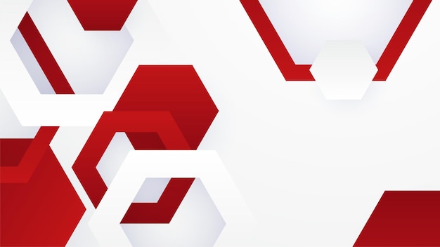 Abstract red and white geometric shapes background Vector abstract graphic design banner pattern presentation background web template