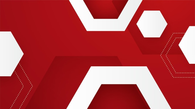 Abstract red and white geometric shapes background Vector abstract graphic design banner pattern presentation background web template