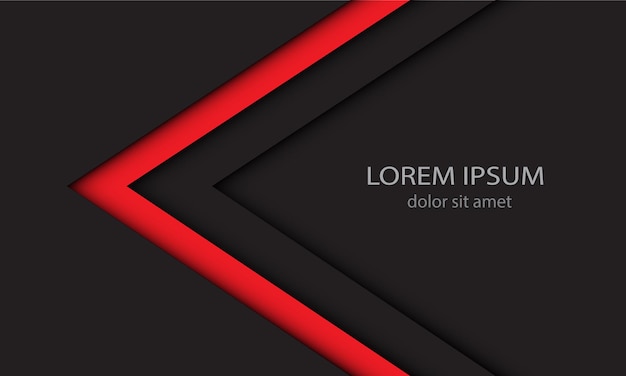 Abstract red  arrow direction paper cut style with blank space. modern luxury futuristic background