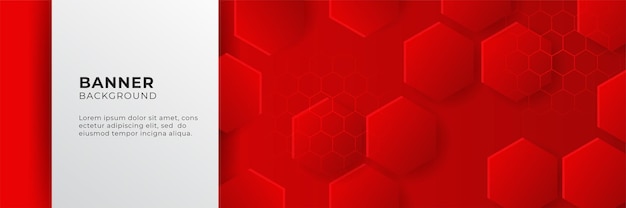 Abstract red banner background design template vector illustration with 3d overlap layer and geometric wave shapes. Polygonal abstract background, texture, advertisement layout and web page