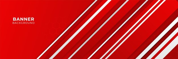 Abstract red banner background design template vector illustration with 3d overlap layer and geometric wave shapes. Polygonal abstract background, texture, advertisement layout and web page
