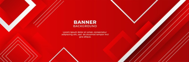 Abstract red banner background design template vector illustration with 3d overlap layer and geometric wave shapes. Polygonal abstract background, texture, advertisement layout and web page