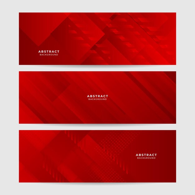 Abstract red banner background design template vector illustration with 3d overlap layer and geometric wave shapes Polygonal abstract background texture advertisement layout and web page