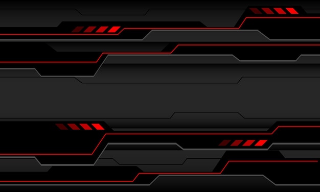 abstract red black circuit cyber on grey design modern futuristic technology background vector
