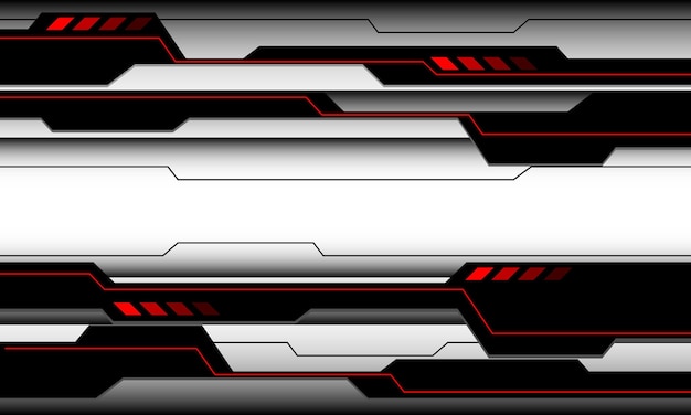 abstract red black circuit cyber on white design modern futuristic technology background vector