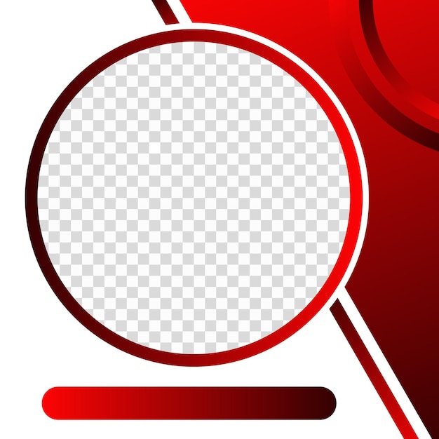 abstract red geometric twibbon frame with circular transparent center