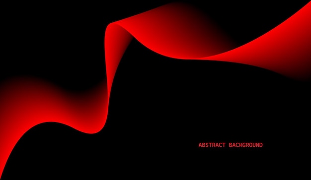 Abstract red glowing wave isolated on black background